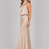 Donnabelle™ | Sleeveless Draped Neck Midi Dress