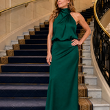 Donnabelle™ | Sleeveless Draped Neck Midi Dress