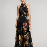 Donnabelle™ | Floral Halter Neck Midi Dress