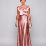 Donnabelle™ | Cap Sleeve Wrap Bodice Maxi Dress