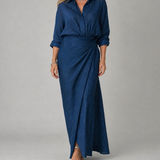 Donnabelle™ | Long Sleeve Wrap Front Maxi Dress