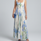Donnabelle™ | Sleeveless Square Neck Floral Print Midi Dress