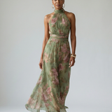 Donnabelle™ | Gathered Halter Midi Dress