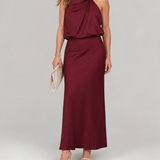 Donnabelle™ | Sleeveless Draped Neck Midi Dress