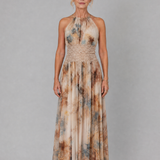 Donnabelle™ | Halter Neck Lace Waist Maxi Dress
