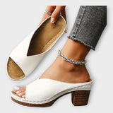 Chunky Heeled Sandals with Open Back