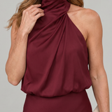 Donnabelle™ | Sleeveless Draped Neck Midi Dress
