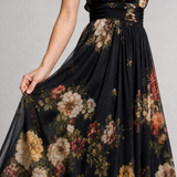 Donnabelle™ | Floral Halter Neck Midi Dress