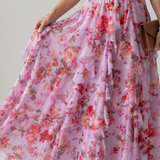 Donnabelle™ | Halter Neck Ruched Bodice Floral Maxi Dress
