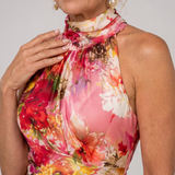 Donnabelle™ | Halter Neck Floral Print Maxi Dress