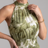 Donnabelle™ | Gathered Waist Abstract Print Midi Dress