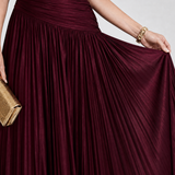 Donnabelle™ | Sleeveless Pleated V Neck Midi Dress