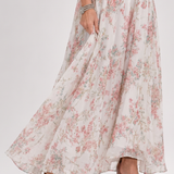 Donnabelle™ | Floral Print Flowing Skirt Midi Dress