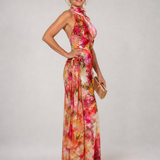 Donnabelle™ | Halter Neck Floral Print Maxi Dress