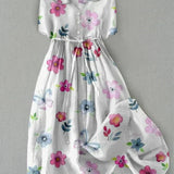 Lyric™ | Trendy Lace-Up Waist Floral Print Dress