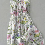 Dahlia™ | Summer A-Line Lace-Up Waisted Floral Dress