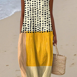 Leah™ | Polka Colorblock Midi Dress