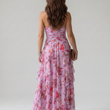 Donnabelle™ | Halter Neck Ruched Bodice Floral Maxi Dress