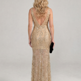 Donnabelle™ | Sequin Sleeveless Sheer Panel Midi Dress