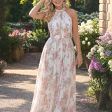 Donnabelle™ | Floral Print Flowing Skirt Midi Dress