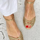 Isadora – Woven Gold Sandals