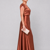 Donnabelle™ | Cap Sleeve Wrap Bodice Maxi Dress