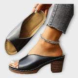 Chunky Heeled Sandals with Open Back