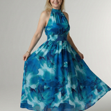 Donnabelle™ | Gathered Halter Midi Dress