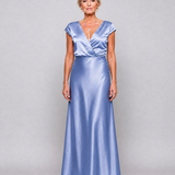Donnabelle™ | Cap Sleeve Wrap Bodice Maxi Dress