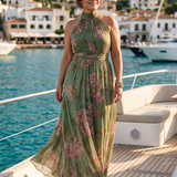 Donnabelle™ | Gathered Halter Midi Dress