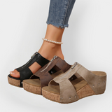 Comfortable Heeled Sandals with Fastening