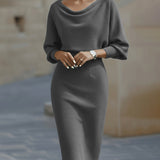 Olivia™ | White Draped Batwing Midi Dress