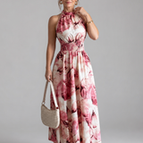 Donnabelle™ | Gathered Waist Abstract Print Midi Dress