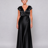 Donnabelle™ | Cap Sleeve Wrap Bodice Maxi Dress