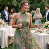 Donnabelle™ | Gathered Halter Midi Dress