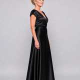 Donnabelle™ | Cap Sleeve Wrap Bodice Maxi Dress