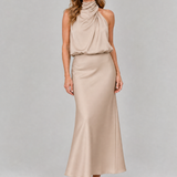 Donnabelle™ | Sleeveless Draped Neck Midi Dress