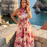 Donnabelle™ | Gathered Waist Abstract Print Midi Dress