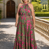 Donnabelle™ | Draped Halter Midi Dress