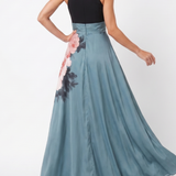 Donnabelle™ | Halter Bodice Floral Skirt Maxi Dress