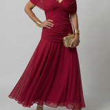 Donnabelle™ | Off Shoulder Flow Midi Dress