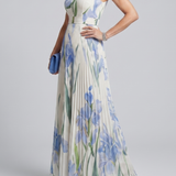 Donnabelle™ | Sleeveless Square Neck Floral Print Midi Dress