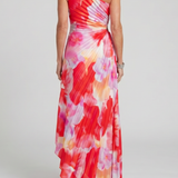 Donnabelle™ | One Shoulder Pleated Bodice Midi Dress