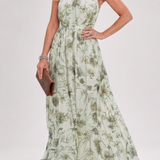 Donnabelle™ | Floral Print Flowing Skirt Midi Dress