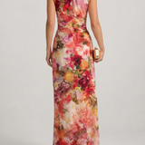 Donnabelle™ | Halter Neck Floral Print Maxi Dress