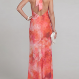 Donnabelle™ | Halter Neck Printed Pattern Maxi Dress