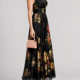 Donnabelle™ | Floral Halter Neck Midi Dress