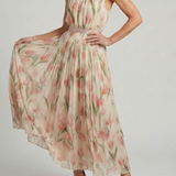 Donnabelle™ | Halter Neck Floral Midi Dress