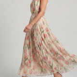 Donnabelle™ | Halter Neck Floral Midi Dress