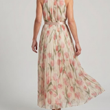 Donnabelle™ | Halter Neck Floral Midi Dress